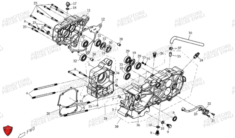 CARTER BAS MOTEUR DINLI DL604