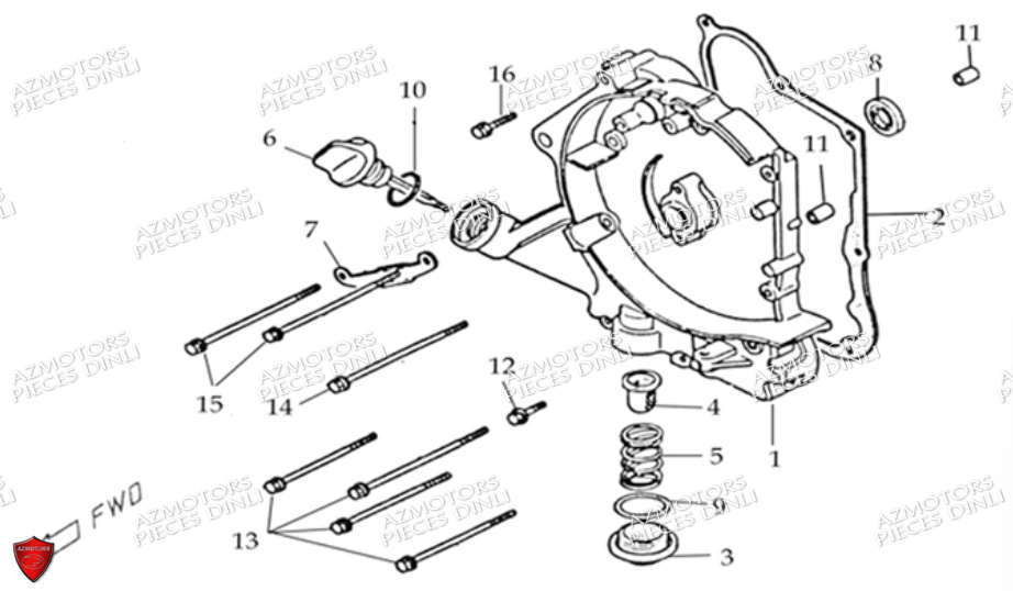 CARTER MOTEUR COTE DROIT DINLI DL604