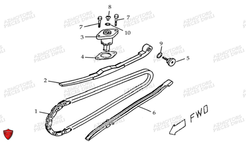 Chaine De Distribution DINLI Pièces Quad DL604-150HR