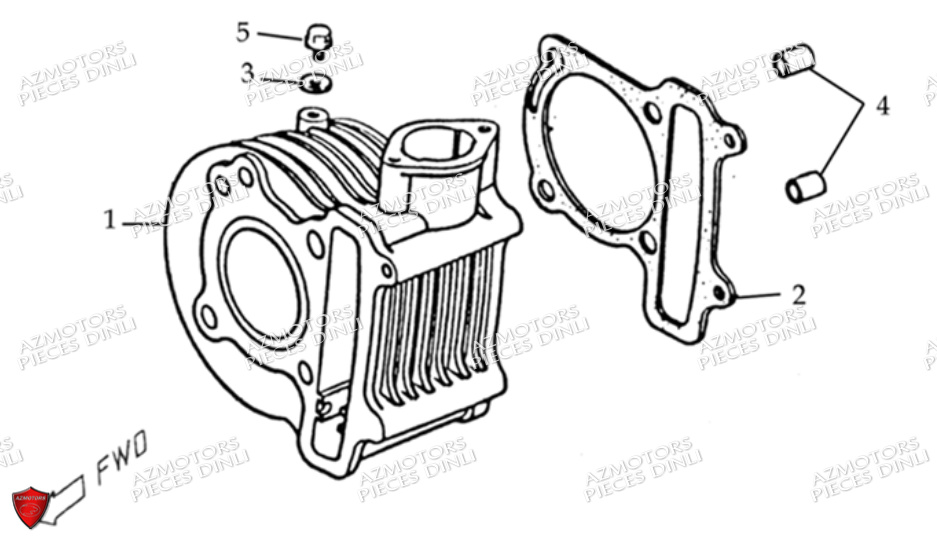 Cylindre DINLI Pièces Quad DL604-150HR