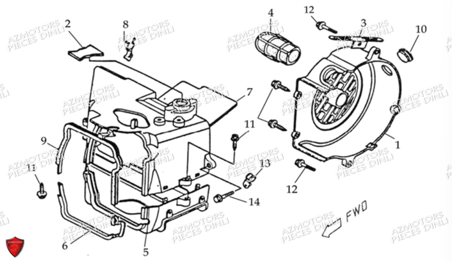 Ensemble Carter De Refroidissement DINLI Pièces Quad DL604-150HR