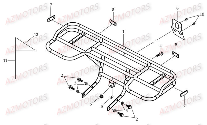 PORTE BAGAGES ARRIERE AZMOTORS DL604