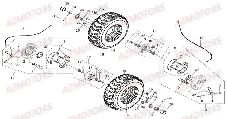 ROUES AVANT 8P AZMOTORS DL604