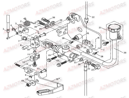 SYSTEME PEDALE DE FREIN AZMOTORS DL604