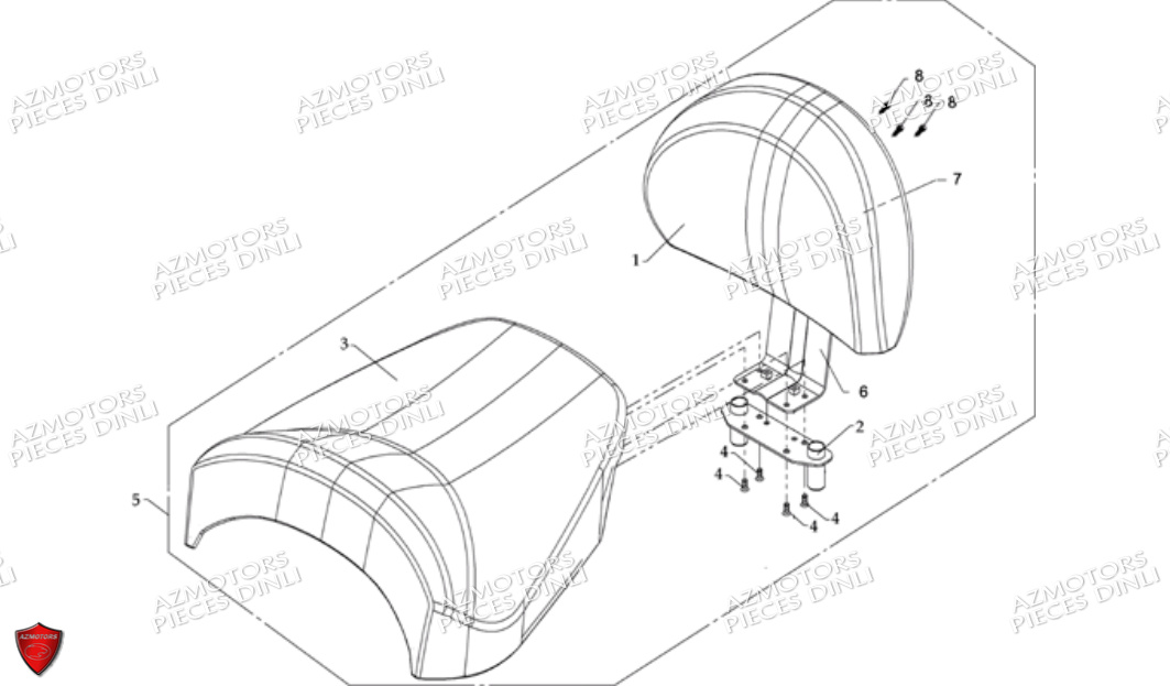 ACCESSOIRE REHAUSSE DE SELLE ET DOSSERET DINLI DL700X