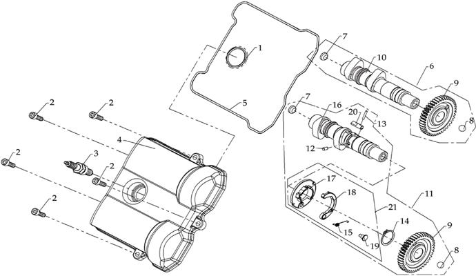 CACHE CULBUTEURS ARBRE A CAMES AZMOTORS DL700X