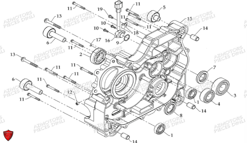 Carter Moteur Droit DINLI Pièces Quad DL700X A PARTIE DE 2010