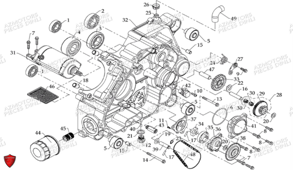 CARTER-MOTEUR-GAUCHE DINLI Pièces Quad DL700X- 2010