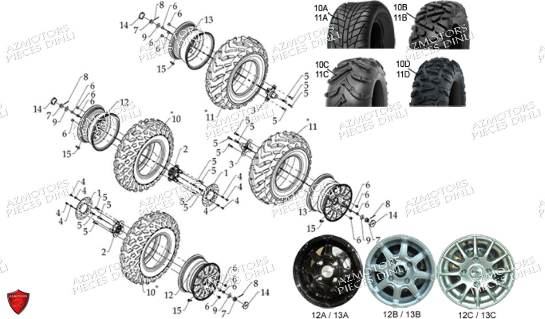 ENSEMBLE ROUES DINLI DL700X