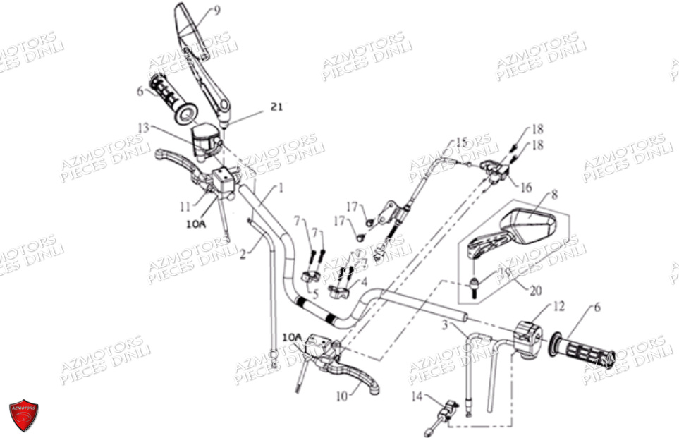 Guidon DINLI Pièces Quad DL700X A PARTIE DE 2010