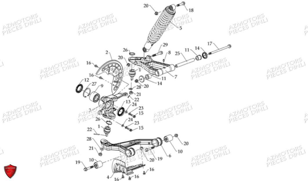 SUSPENSION-AVANT-DROITE pour DL700X