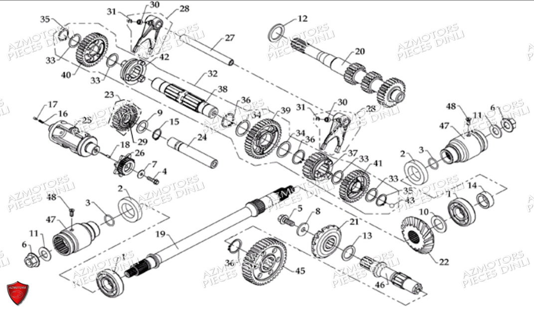 TRANSMISSION DINLI Pièces Quad DL700X- 2010