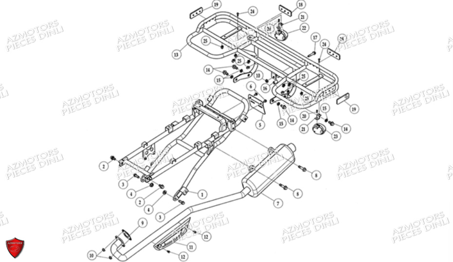 BOUCLE-ARRIERE-ECHAPPEMENT-1-PARTIE pour DL801-AV2006