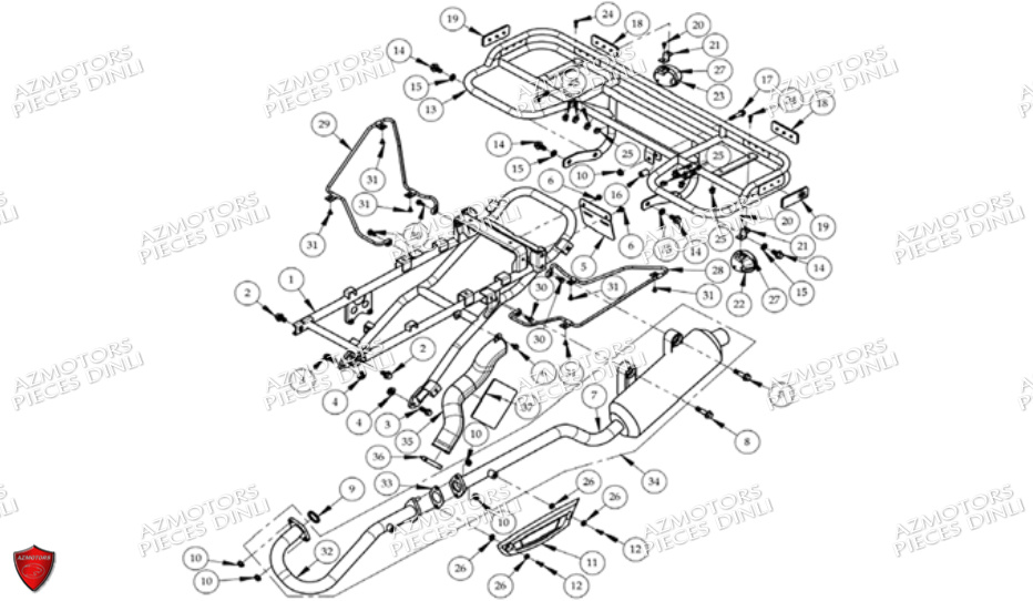 BOUCLE-ARRIERE-ECHAPPEMENT-2-PARTIES pour DL801-AV2006