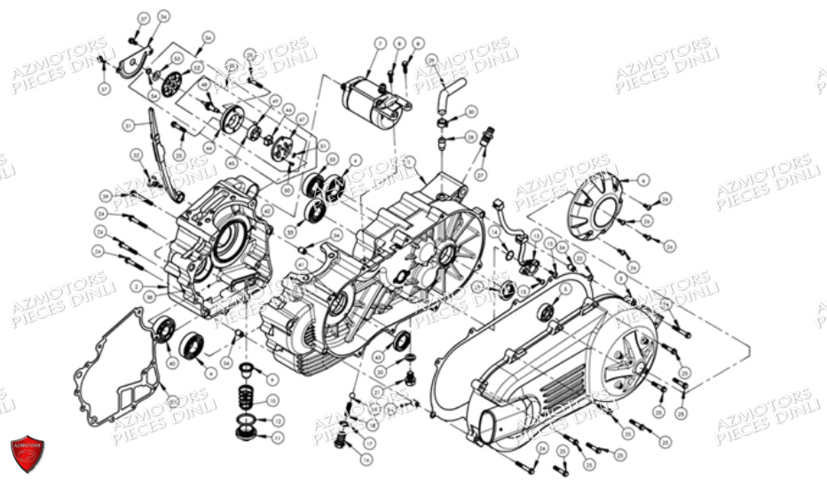 CARTER-BAS-MOTEUR DINLI Pièces Quad DL801 Avant 2006