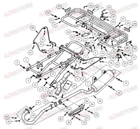 ECHAPPEMENT 2 PARTIES AZMOTORS DL801 AV2006