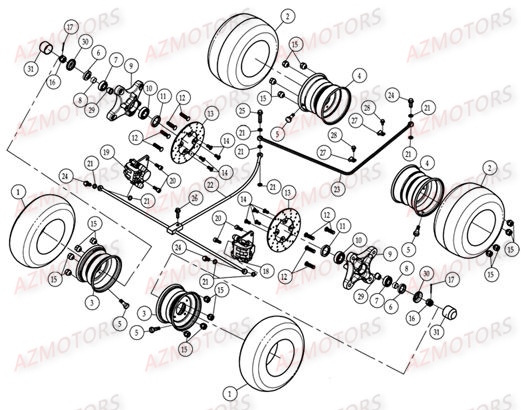 ENSEMBLE ROUES AZMOTORS DL801 AV2006