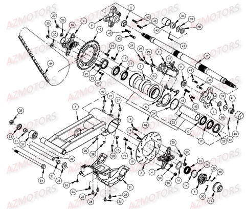 TRAIN ARRIERE AZMOTORS DL801 AV2006