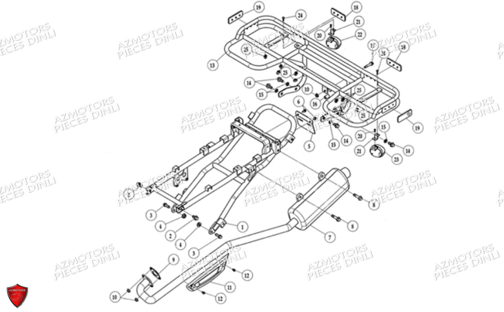 BOUCLE-ARRIERE-ECHAPPEMENT-EN-1-PARTIE pour DL801-DMX350