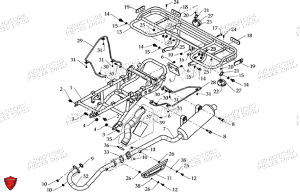 BOUCLE-ARRIERE-ECHAPPEMENT-EN-2-PARTIES pour DL801-DMX350