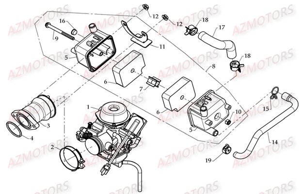 CARBURATEUR AZMOTORS DL801 DMX350