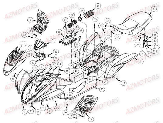 CARROSSERIE SELLE AZMOTORS DL801 DMX350