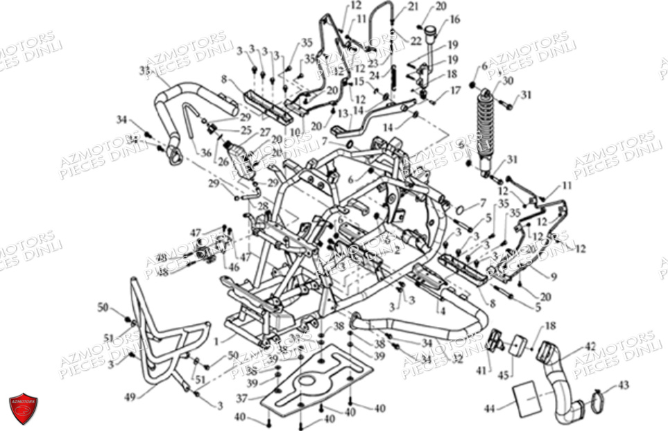 CHASSIS-AVEC-SILENT-BLOCS pour DL801-DMX350