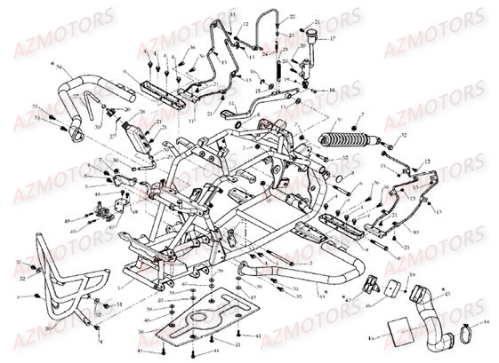 CHASSIS SANS SILENT BLOCS AZMOTORS DL801 DMX350