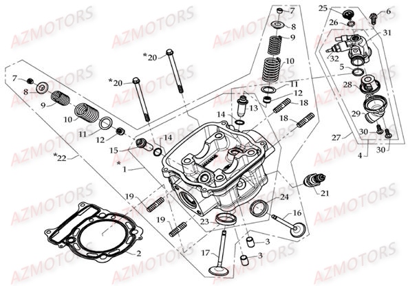 CULASSE AZMOTORS DL801 DMX350