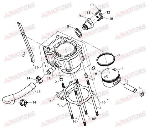CYLINDRE AZMOTORS DL801 DMX350