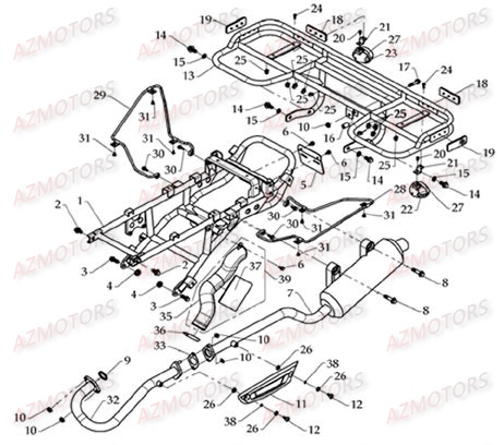 ECHAPPEMENT EN 2 PARTIES AZMOTORS DL801 DMX350