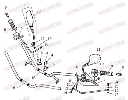 GUIDON MODELE 2005 2006 AZMOTORS DL801 DMX350