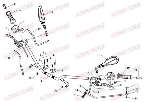 GUIDON MODELE 2007 AZMOTORS DL801 DMX350