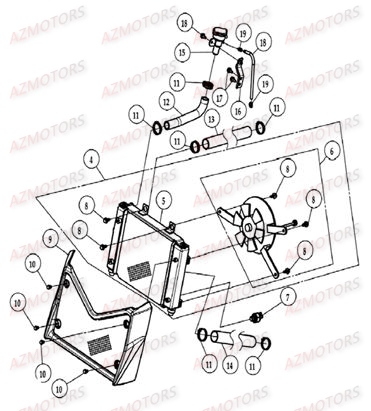 RADIATEUR AVANT 2007 AZMOTORS DL801 DMX350