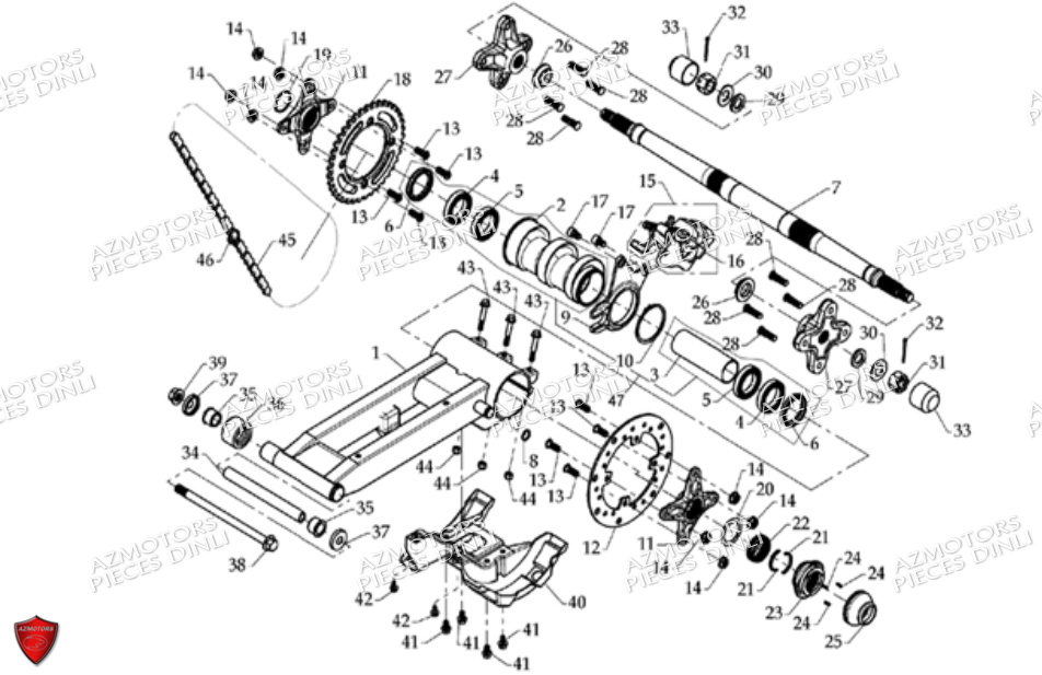 TRAIN ARRIERE DINLI DL801 DMX350