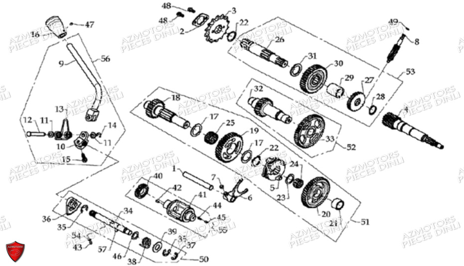 Transmission DINLI Pièces Quad DL801/DMX350 Avant 2008