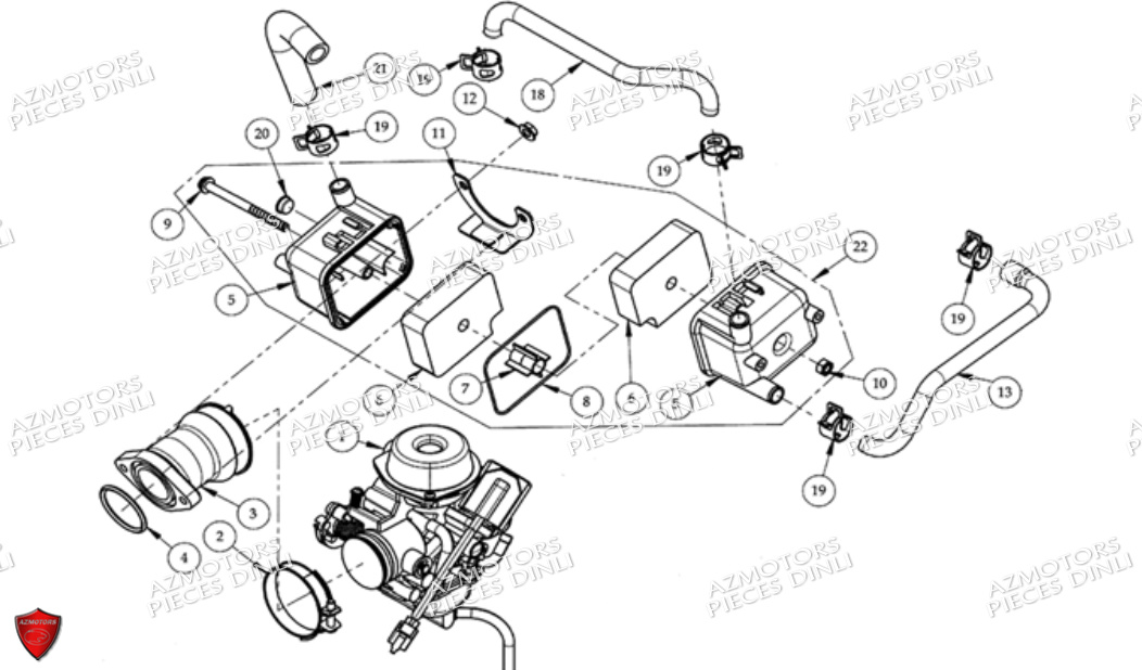 Carburateur Reniflard D Huile DINLI Pièces Quad DL801/DMX360 A PARTIR DE 2008