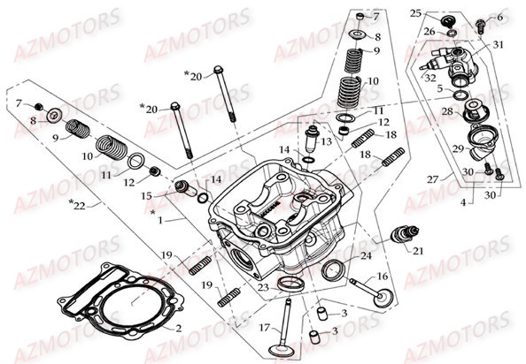 CULASSE AZMOTORS DL801 DMX360