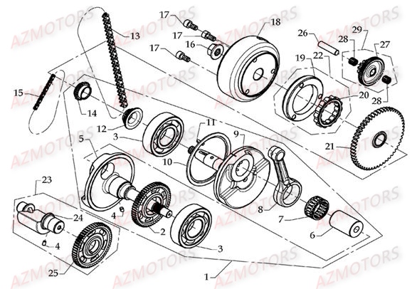 EMBIELLAGE AZMOTORS DL801 DMX360