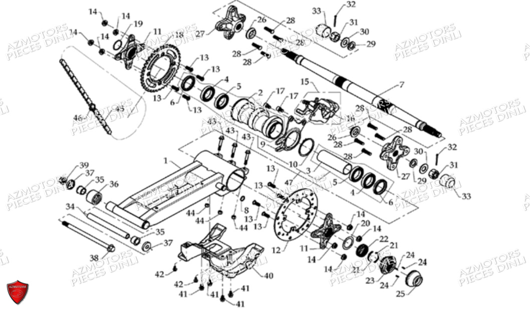 TRAIN-ARRIERE pour DL801-DMX360