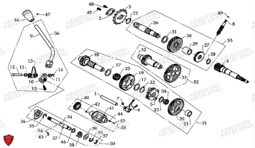 TRANSMISSION DINLI Pièces Quad DL801/DMX360 2008