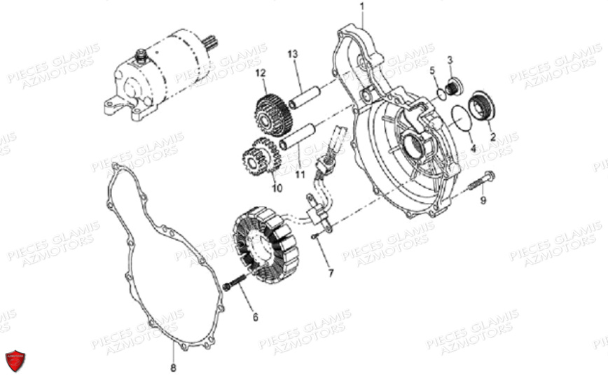 CACHE ALTERNATEUR DINLI DL901 AVANT 2007