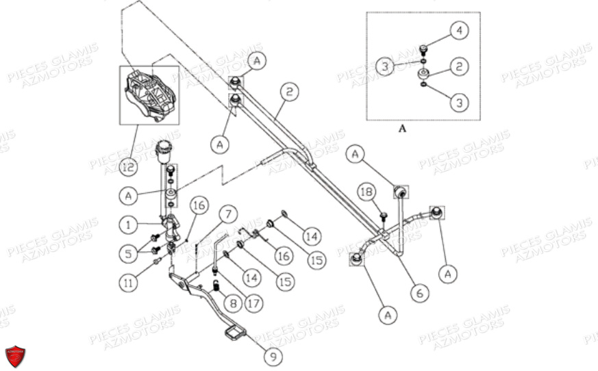 CIRCUIT FREIN SANS FREIN DE PARC DINLI DL901 AVANT 2007