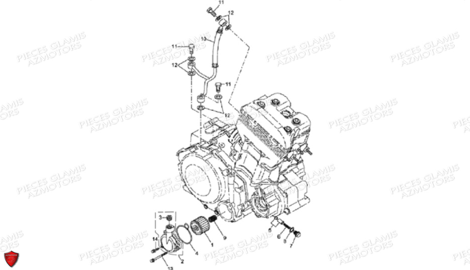 FILTRE A HUILE MOTEUR DINLI DL901 AVANT 2007