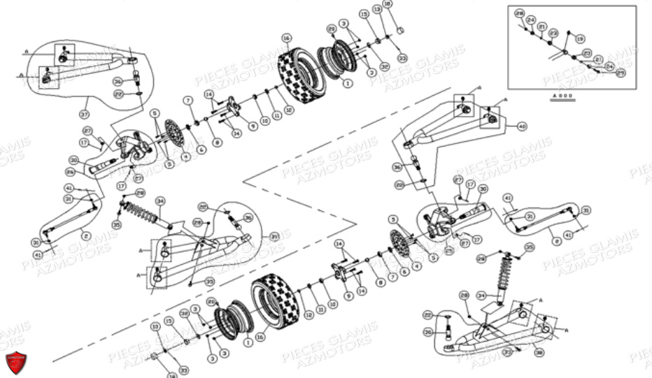 SUSPENSION AVANT DINLI DL901 AVANT 2007