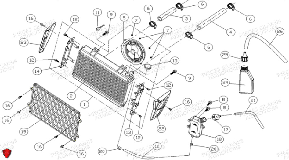 SYSTEME DE REFROIDISSEMENT DINLI DL901 AVANT 2007