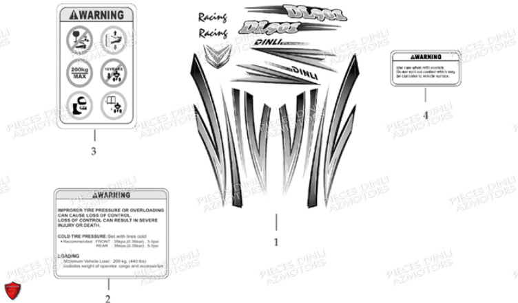 AUTOCOLLANTS DINLI DL901 DMX450