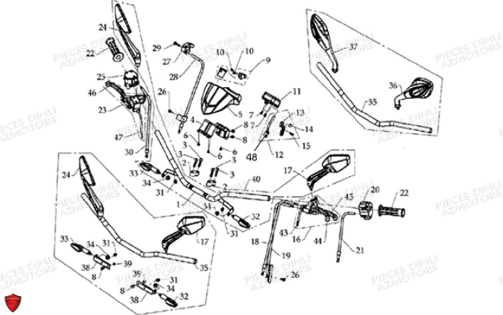 GUIDON DINLI Pièces Quad DL901/DMX450 Avant 2008