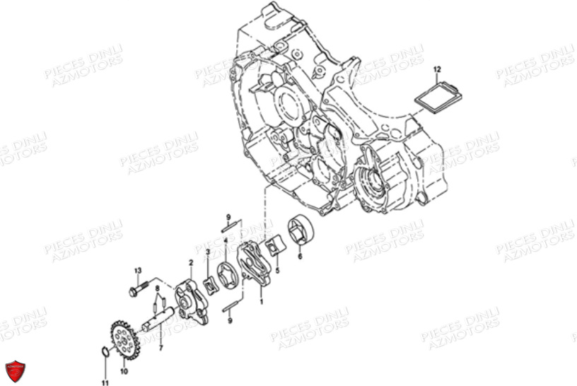 POMPE_A_HUILE DINLI Pièces Quad DL901/DMX450 Avant 2008