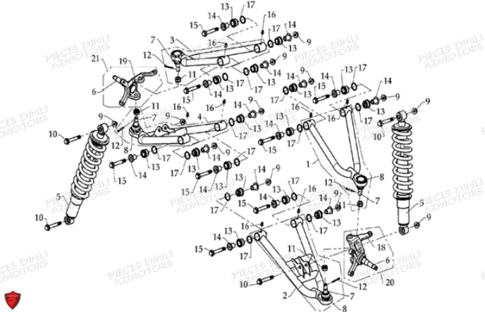 Suspension Avant DINLI Pièces Quad DL901/DMX450 Avant 2008